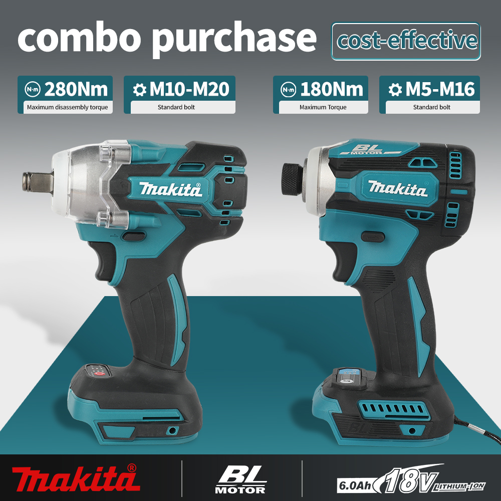 Power Tools Combo Kits - Бесщеточный комбинированный набор Makita DTW285+DTD171: ударный